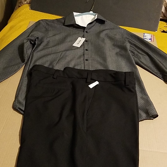 NWT SAVANE Men Dress flat front black pant trouser - Picture 2 of 11